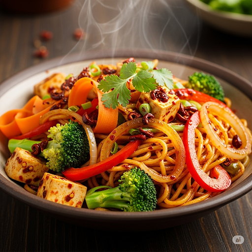 Schezwan Tofu Stir-Fry Noodle Bowl (Weight Loss)